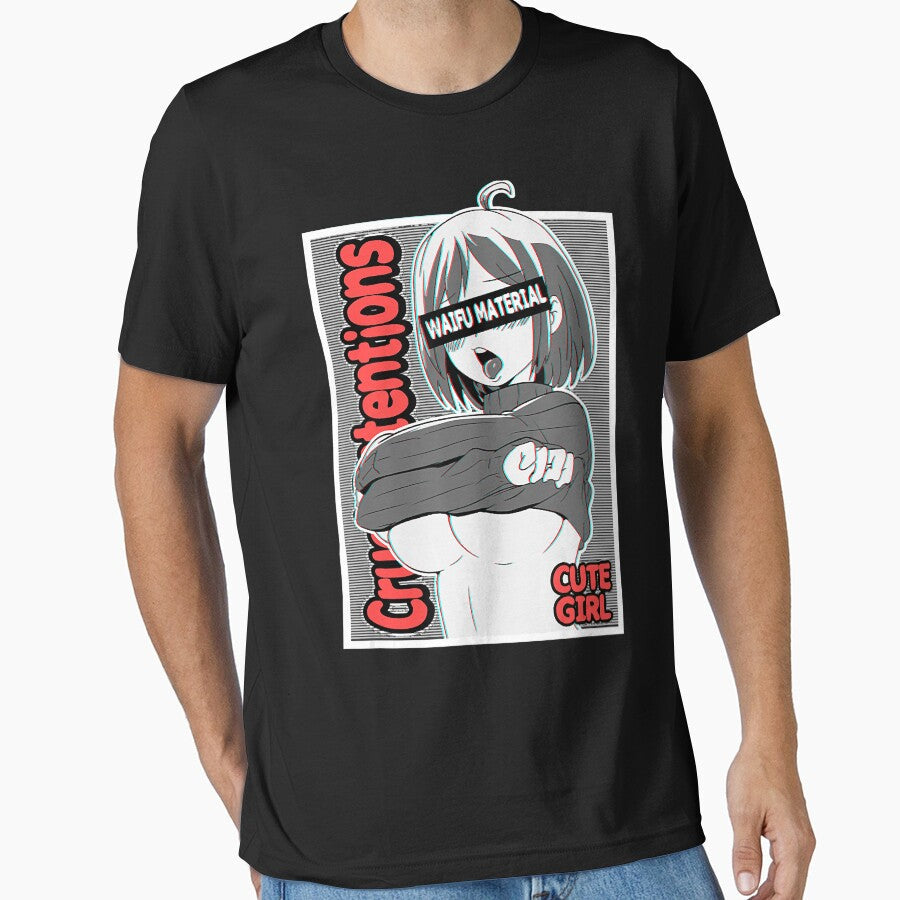 Ahegao Anime girl, Ecchi Waifu Material, lewd otaku - Adult & Kids T-Shirts, Sweatshirts & Hoodies apparel design preview 1