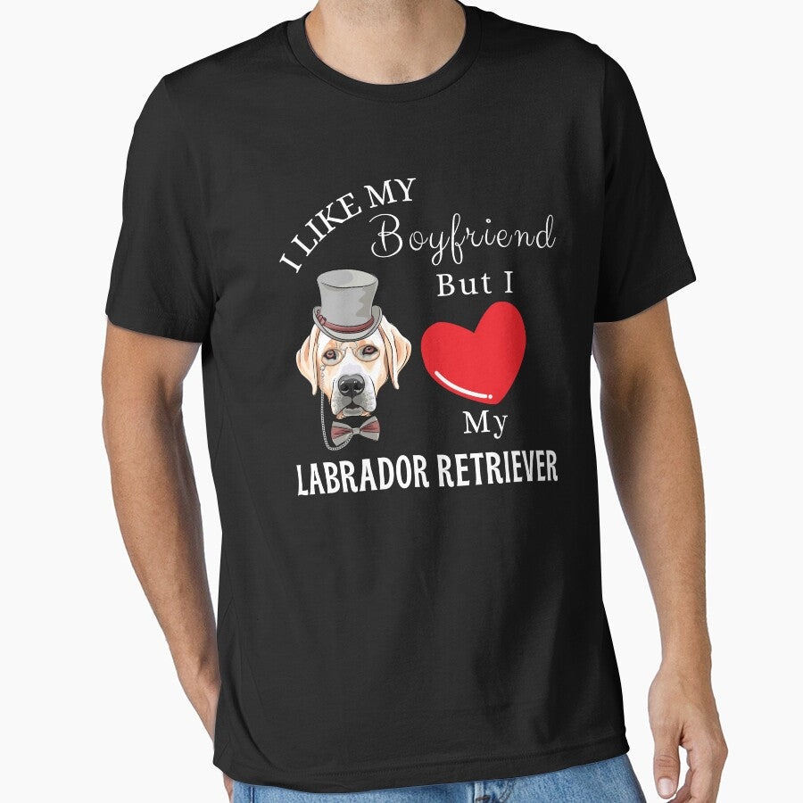 I Love My Labrador Retriever Dog Girlfriend Gift by - Adult & Kids T-Shirts, Sweatshirts & Hoodies apparel design preview 1