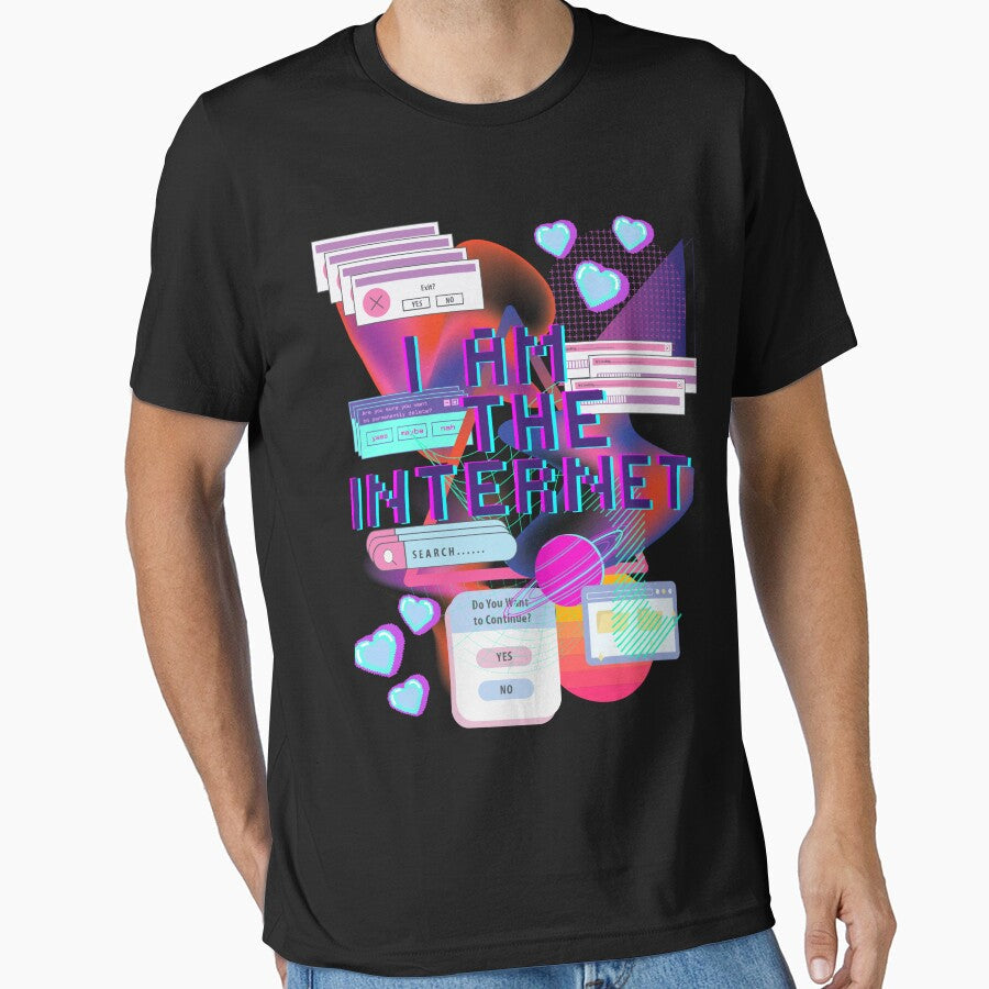 I am the internet y2k vaporwave vibe by - Adult & Kids T-Shirts, Sweatshirts & Hoodies apparel design preview 1