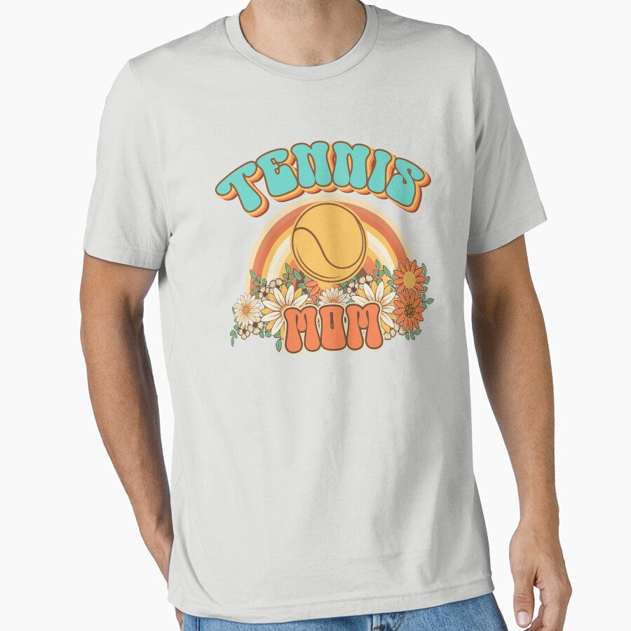 Groovy Tennis mom Retro gift for funny mother Vintage - Adult & Kids T-Shirts, Sweatshirts & Hoodies apparel design preview 1