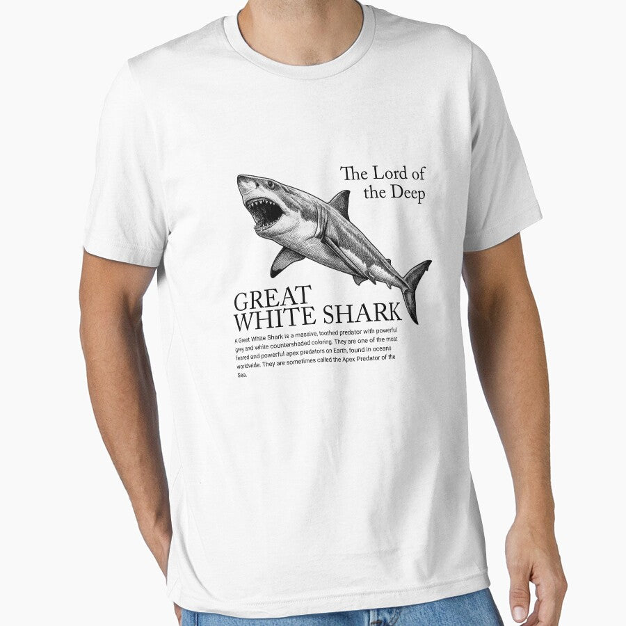 Great White Shark Scientific Illustration Apex - Adult & Kids T-Shirts, Sweatshirts & Hoodies apparel design preview 1