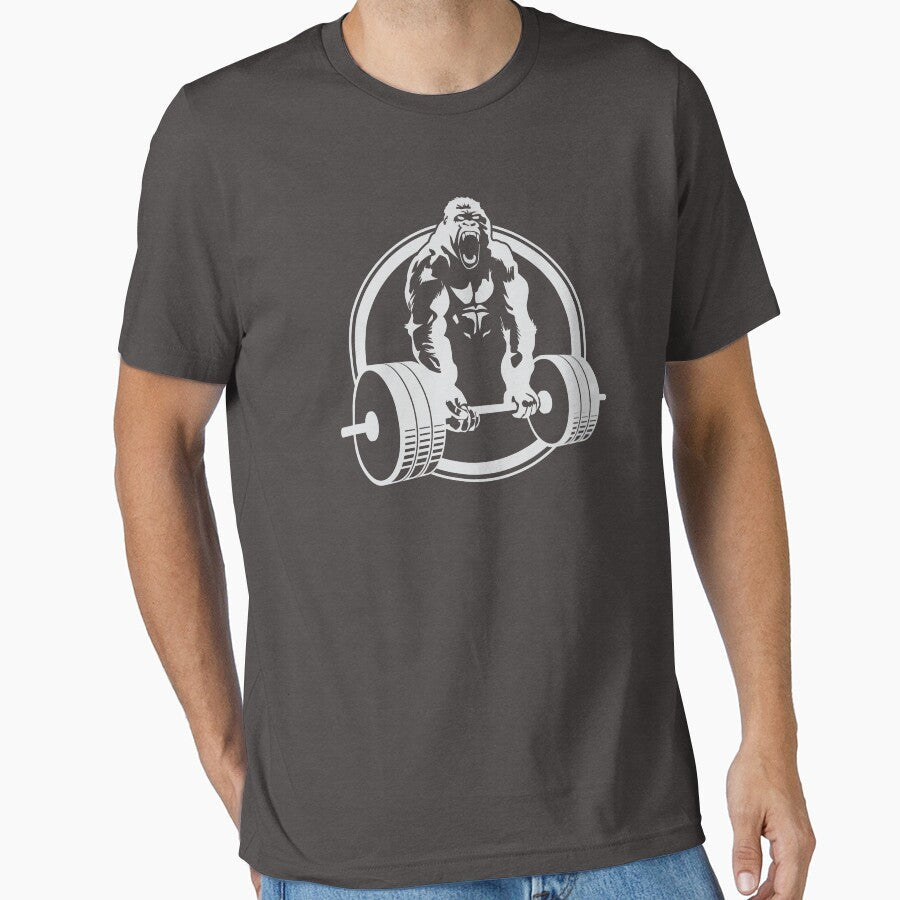 Gorilla Lifting Fitness Gym by carlhuber - Adult & Kids T-Shirts, Sweatshirts & Hoodies apparel design preview 1
