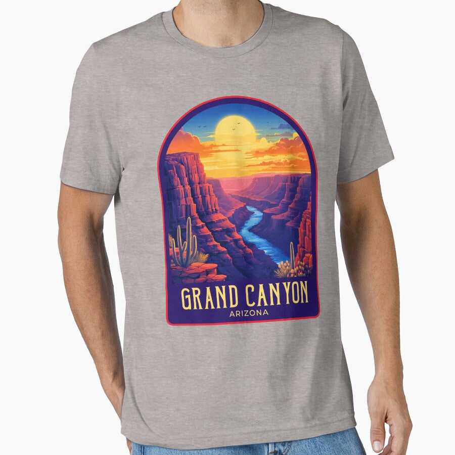 Grand Canyon Vintage Travel Illustration by - Adult & Kids T-Shirts, Sweatshirts & Hoodies apparel design preview 1