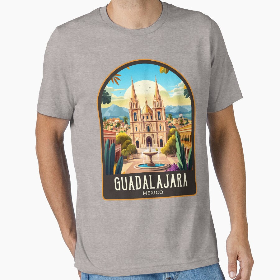 Guadalajara Vintage Travel Illustration by - Adult & Kids T-Shirts, Sweatshirts & Hoodies apparel design preview 1