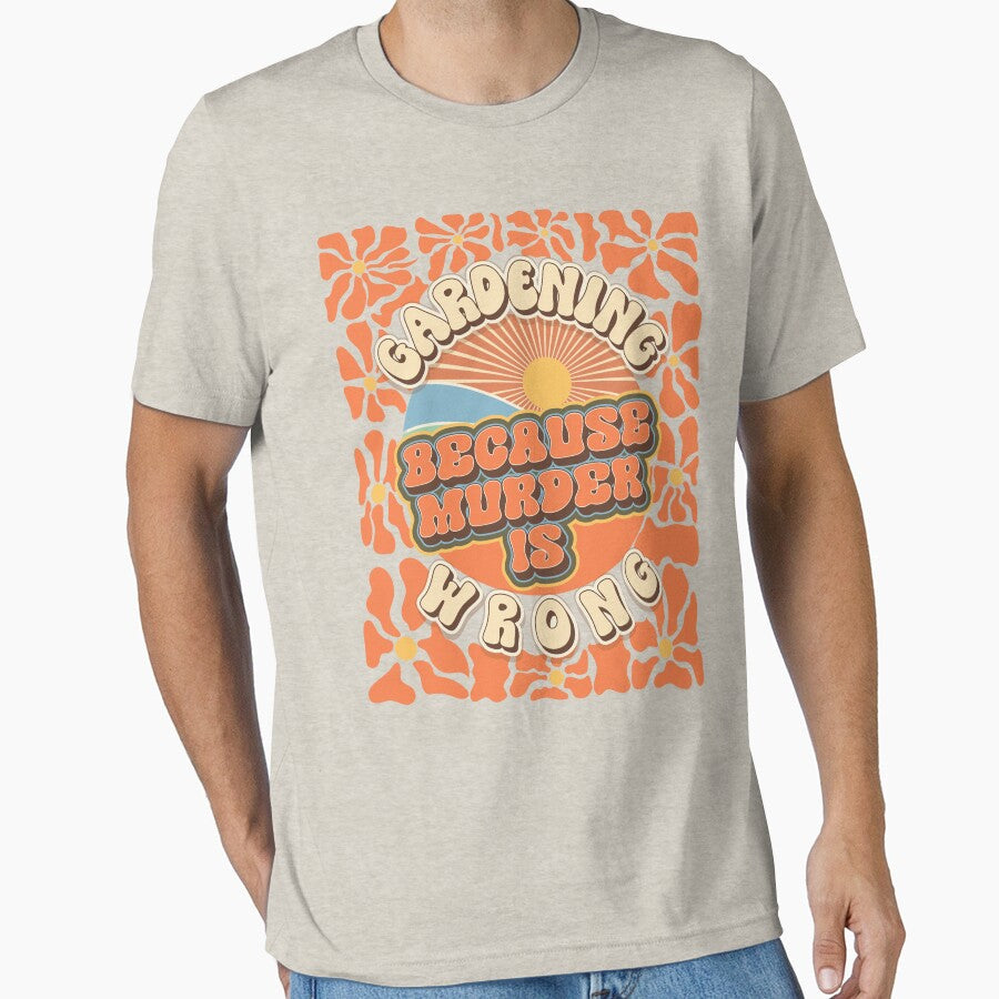 Mother day plant lover groovy quote Gardening because - Adult & Kids T-Shirts, Sweatshirts & Hoodies apparel design preview 1