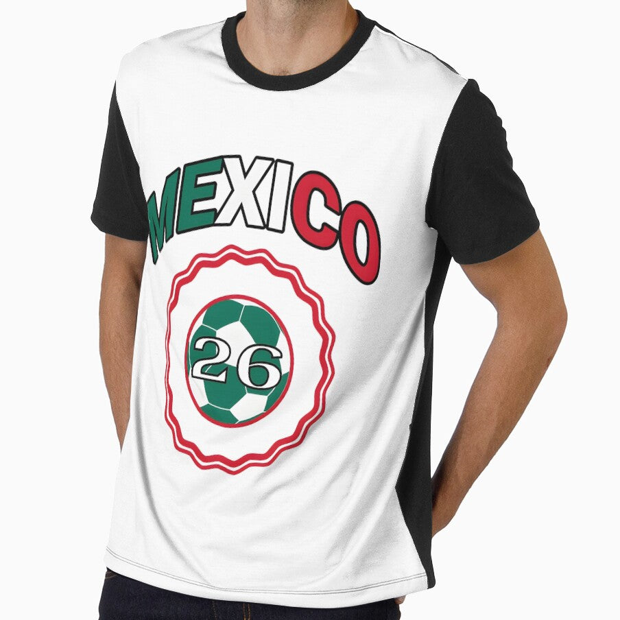 Mexico 2026 world cup soccer badge by Futbol26 - Adult & Kids T-Shirts, Sweatshirts & Hoodies apparel design preview 1