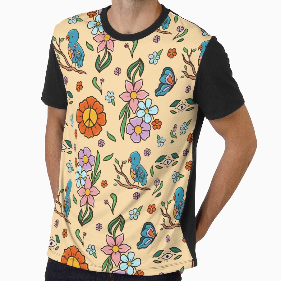 Tropical Bird Pattern by bloominglau - Adult & Kids T-Shirts, Sweatshirts & Hoodies apparel design preview 1