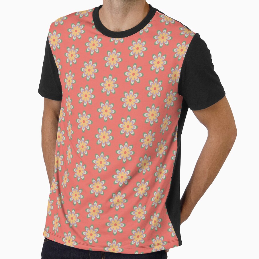 Muted Retro 70s Flower Clipart Terracotta by Little - Adult & Kids T-Shirts, Sweatshirts & Hoodies apparel design preview 1