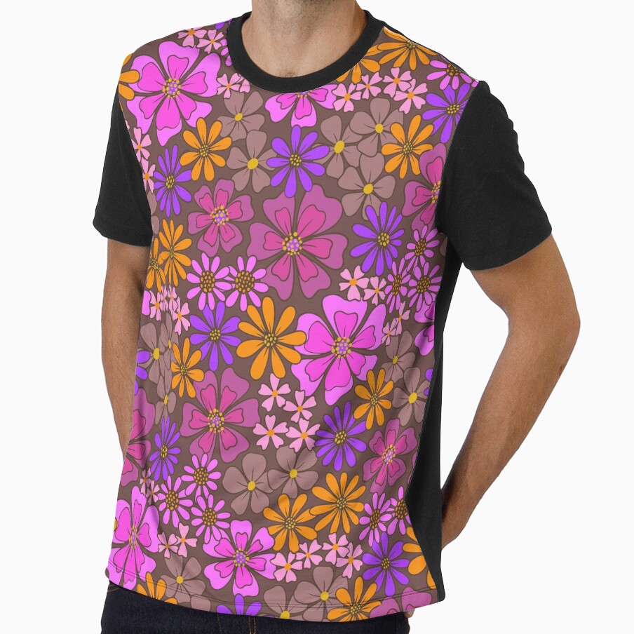 70s Retro flower power groovy pattern by - Adult & Kids T-Shirts, Sweatshirts & Hoodies apparel design preview 1