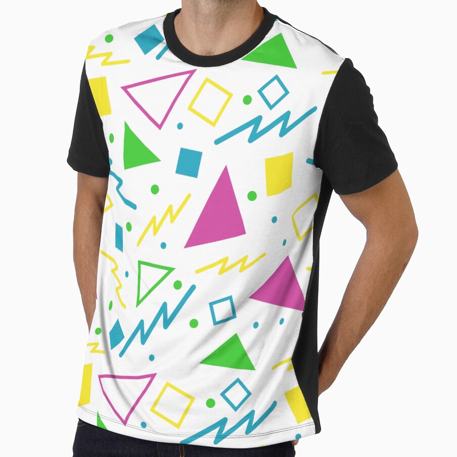 90s White and Neon Geometric by 90sAlien - Adult & Kids T-Shirts, Sweatshirts & Hoodies apparel design preview 1