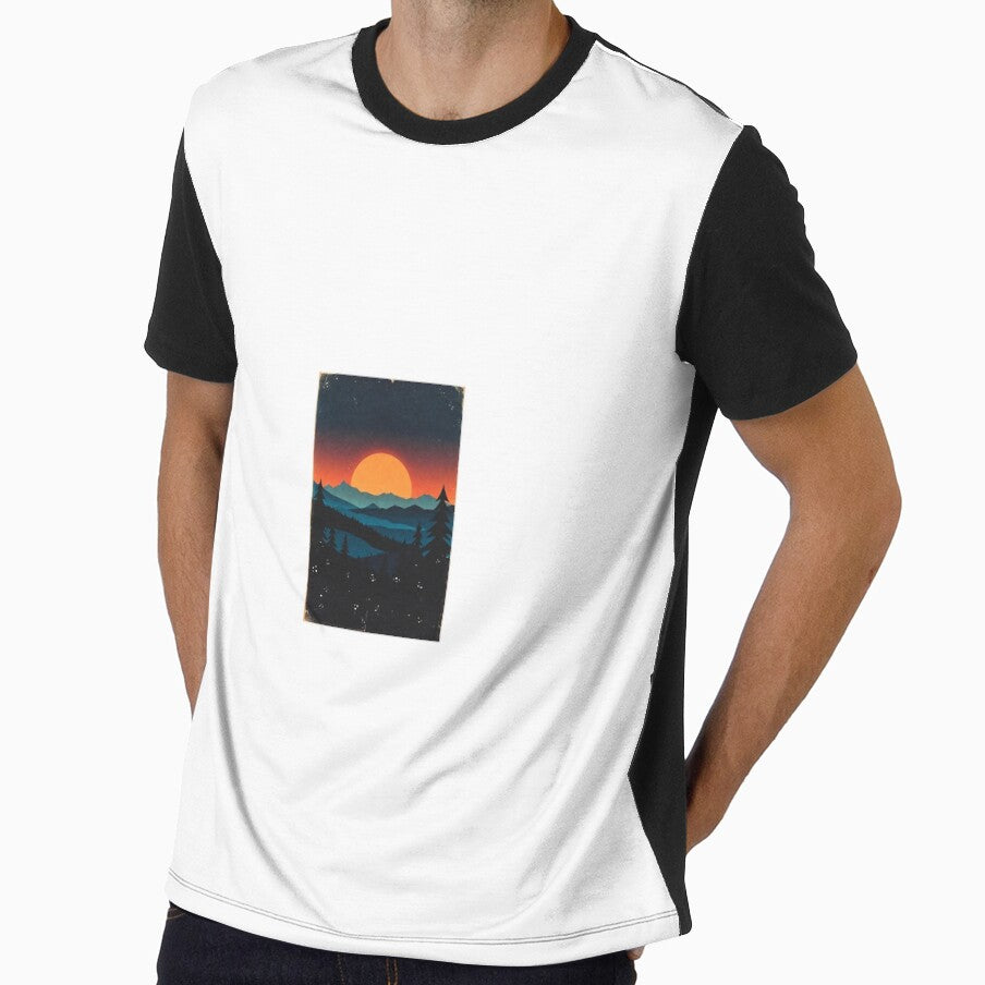 Retro Sunset Mountain Adventure by Prism-Bubble - Adult & Kids T-Shirts, Sweatshirts & Hoodies apparel design preview 1