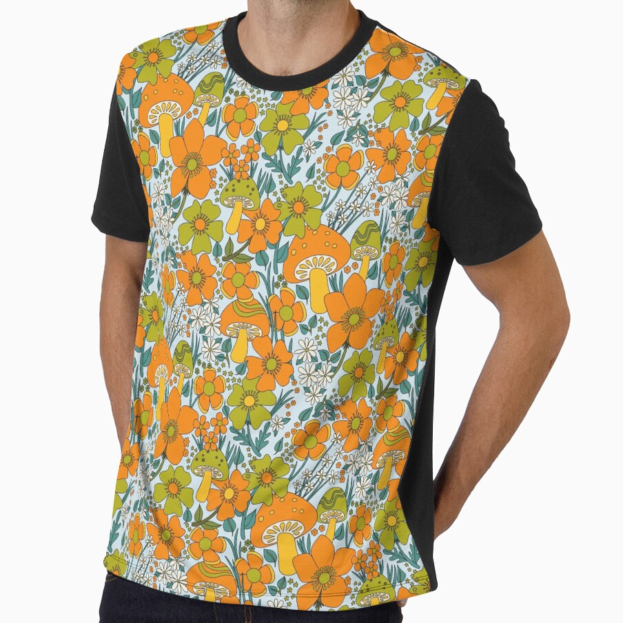 Mushroom Meadow Pattern by ChelseaZo - Adult & Kids T-Shirts, Sweatshirts & Hoodies apparel design preview 1