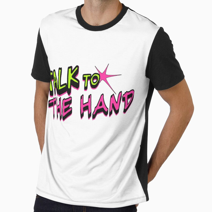 Talk to the Hand Retro 90s Slang Neon Graphic by - Adult & Kids T-Shirts, Sweatshirts & Hoodies apparel design preview 1
