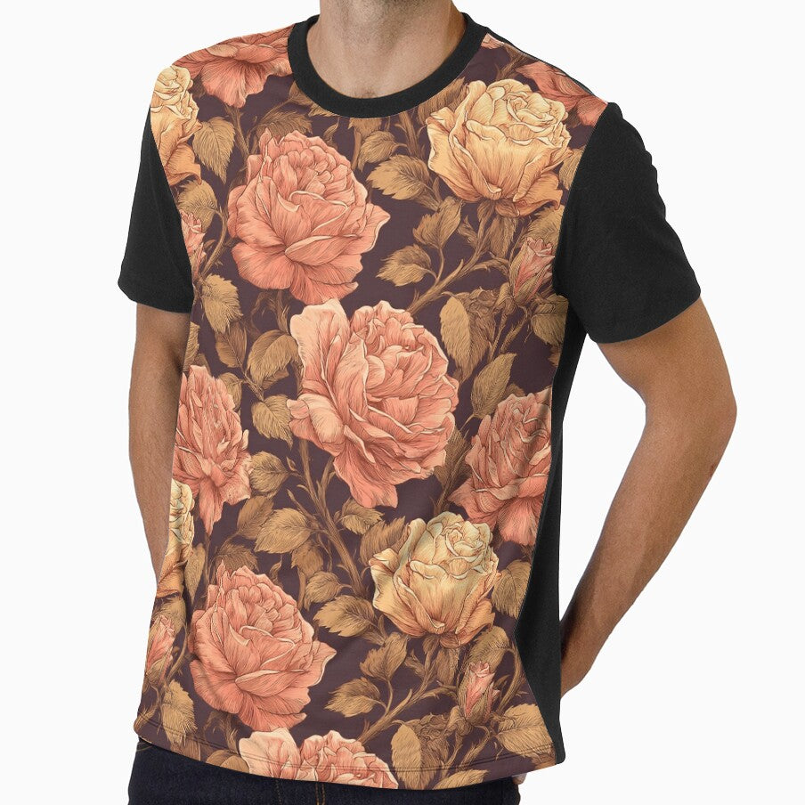 Artistic Rose Flower Retro Floral Gifts For Women by - Adult & Kids T-Shirts, Sweatshirts & Hoodies apparel design preview 1