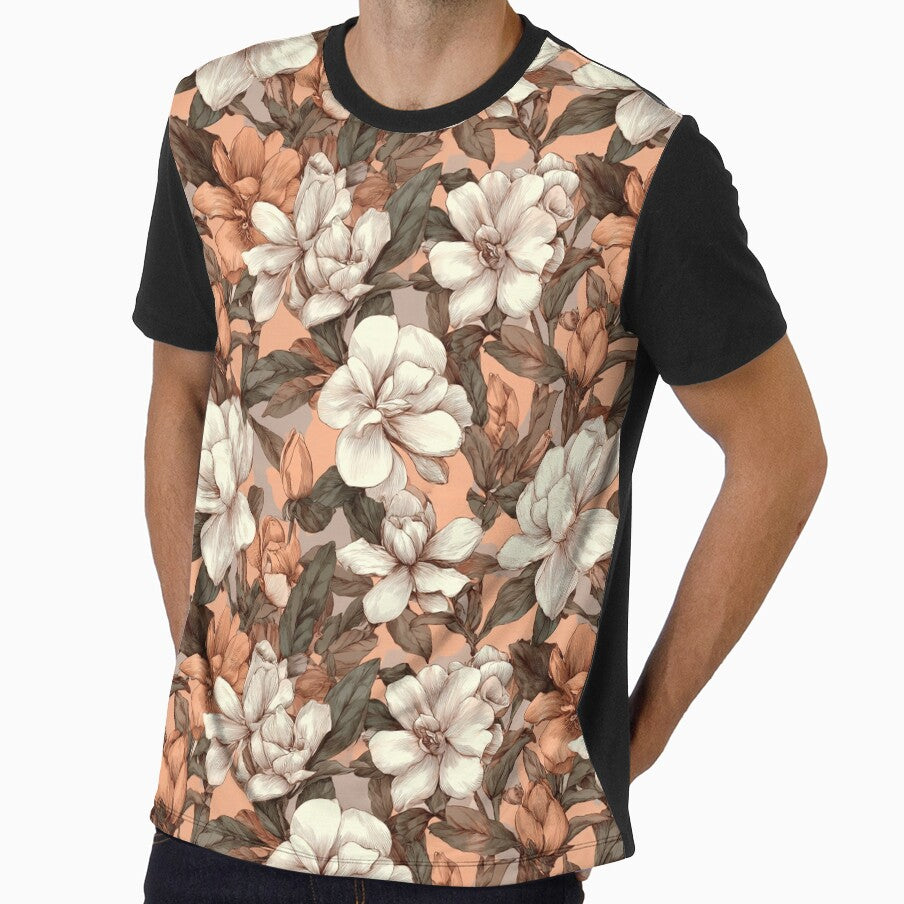Edgy Gardenias Print Flower Floral Pattern Birthday - Adult & Kids T-Shirts, Sweatshirts & Hoodies apparel design preview 1