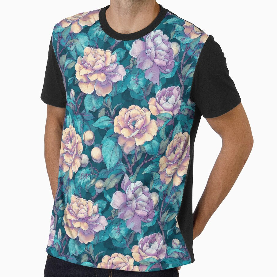 Colorful Gardenias Texture Flower Bouquet Pattern - Adult & Kids T-Shirts, Sweatshirts & Hoodies apparel design preview 1
