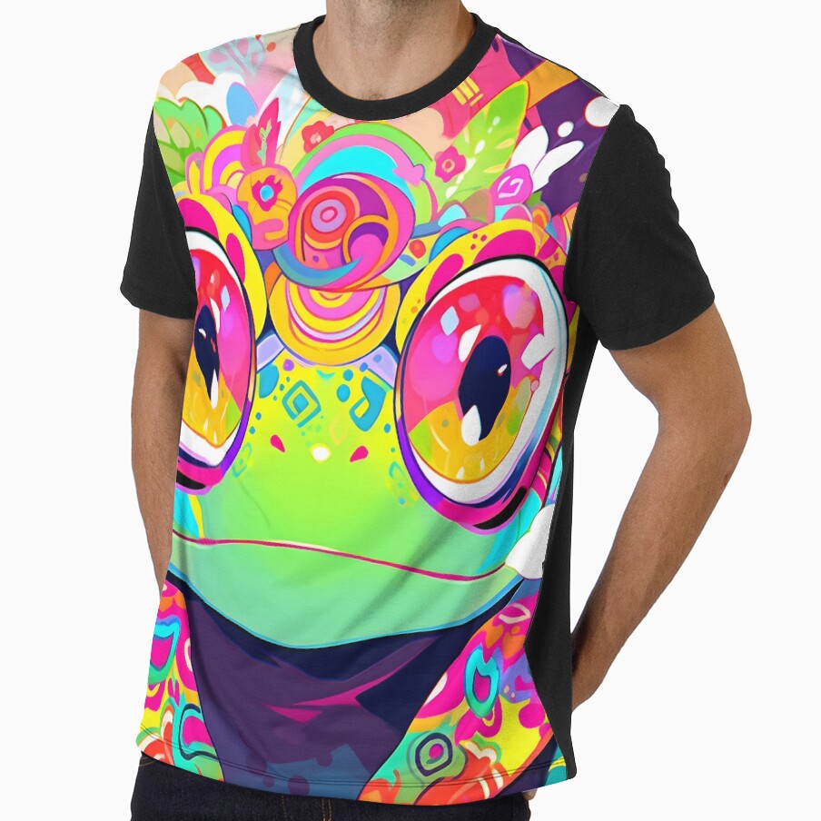 "Y2K Aesthetic Technicolor Toad Delight by - Adult & Kids T-Shirts, Sweatshirts & Hoodies apparel design preview 1