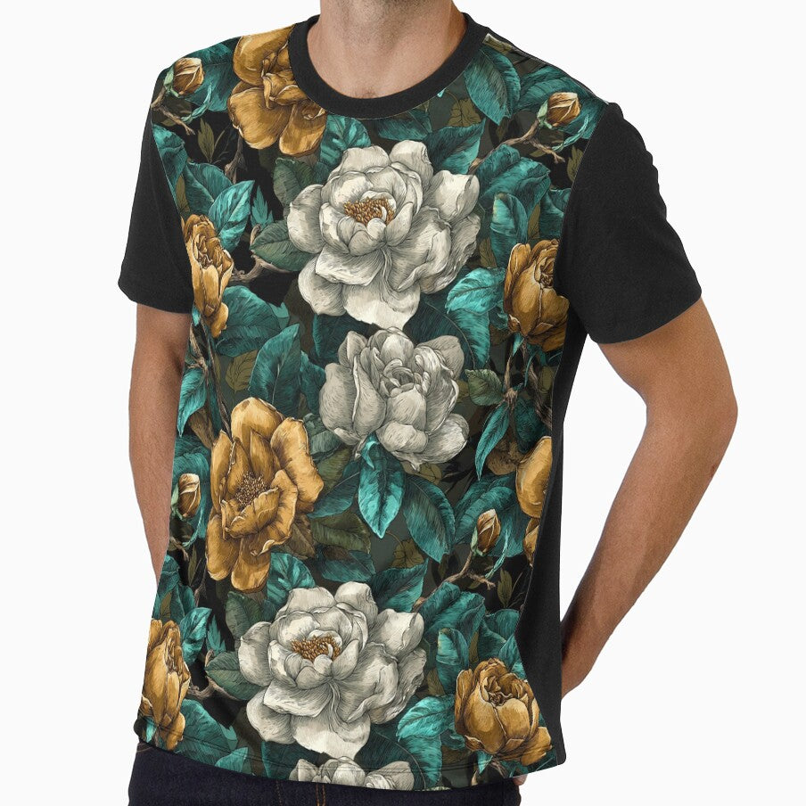 Petaled Gardenias Birthday Flower Pattern Anniversary - Adult & Kids T-Shirts, Sweatshirts & Hoodies apparel design preview 1