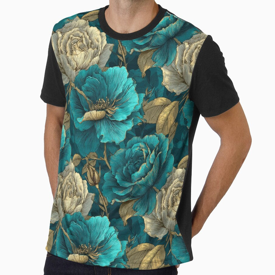 Elegant Rose Vintage Flower Pattern Housewarming Gift - Adult & Kids T-Shirts, Sweatshirts & Hoodies apparel design preview 1