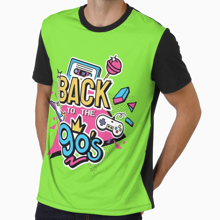 Back To The 90s by BrownHorse90s - Adult & Kids T-Shirts, Sweatshirts & Hoodies apparel design preview 1