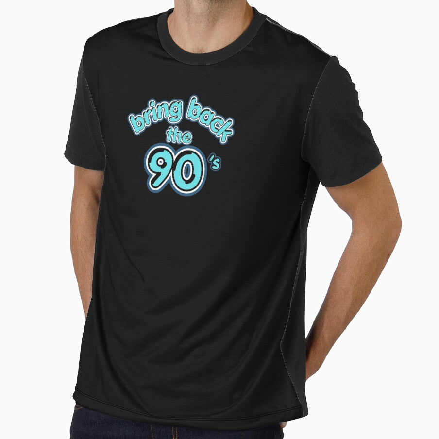 Bring Back The 90s Retro Bubble Text Design by - Adult & Kids T-Shirts, Sweatshirts & Hoodies apparel design preview 1