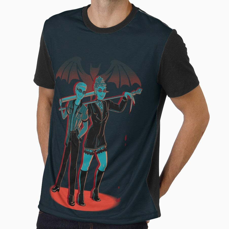 Shark Boi and Lava Gurl by JennElaine - Adult & Kids T-Shirts, Sweatshirts & Hoodies apparel design preview 1