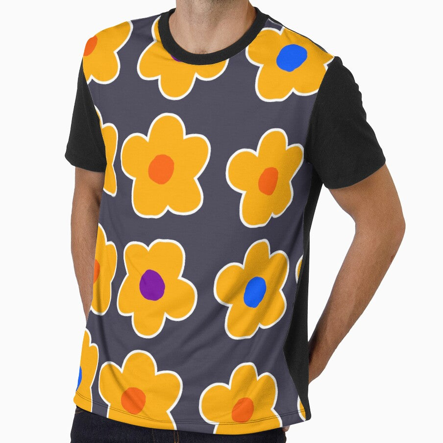 Groovy Yellow Flowers by DanielleGensler - Adult & Kids T-Shirts, Sweatshirts & Hoodies apparel design preview 1
