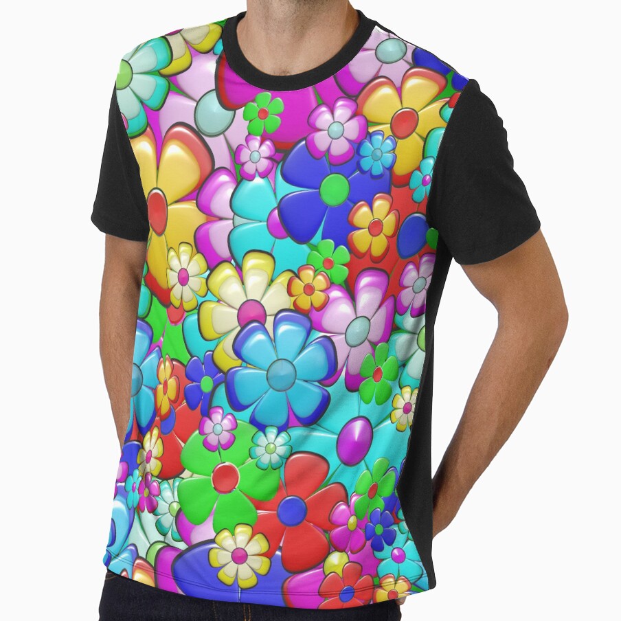 Groovy Flowers by GoodGirlDesigns - Adult & Kids T-Shirts, Sweatshirts & Hoodies apparel design preview 1