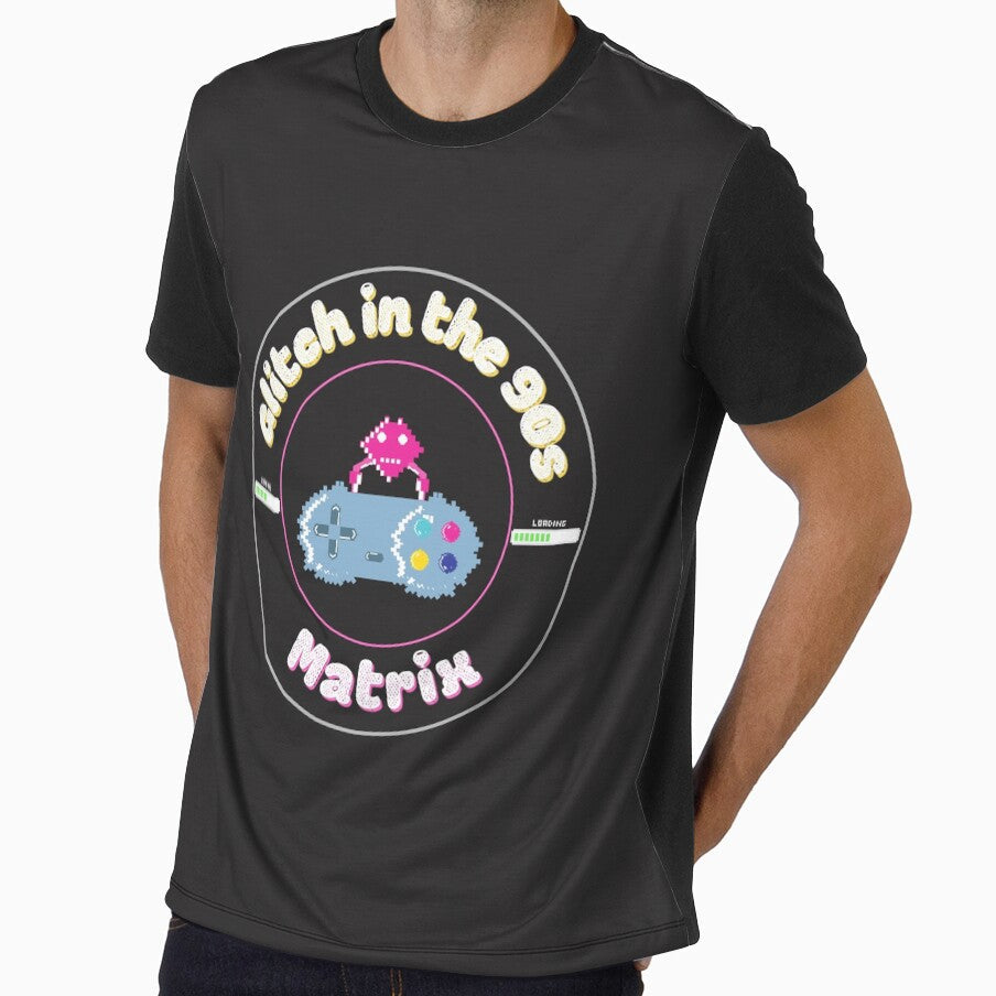 Glitch in the 90s Matrix Retro VHS Distortion by - Adult & Kids T-Shirts, Sweatshirts & Hoodies apparel design preview 1