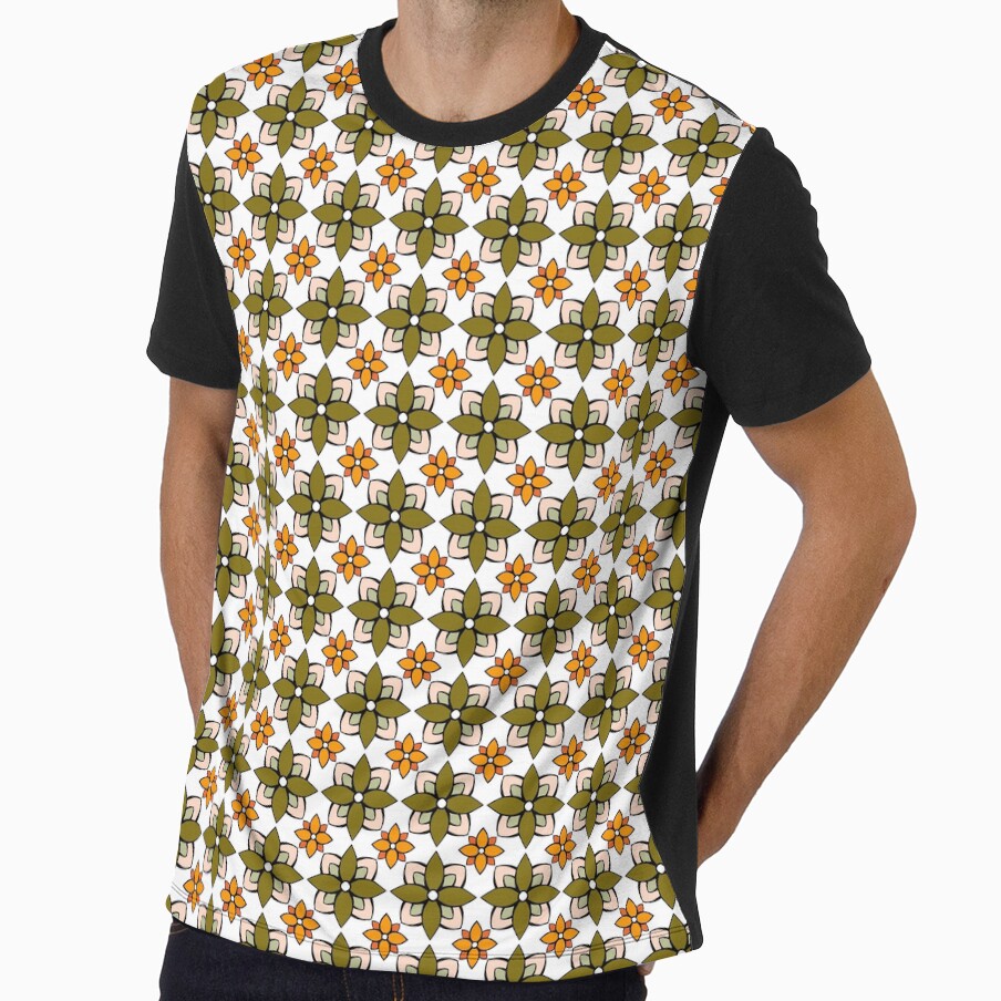 Retro Geometric Design Green, Pink, Orange, White by - Adult & Kids T-Shirts, Sweatshirts & Hoodies apparel design preview 1