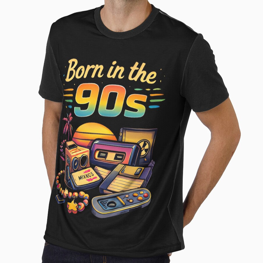 Born in the 90s Retro Nostalgia Aesthetic Design by - Adult & Kids T-Shirts, Sweatshirts & Hoodies apparel design preview 1