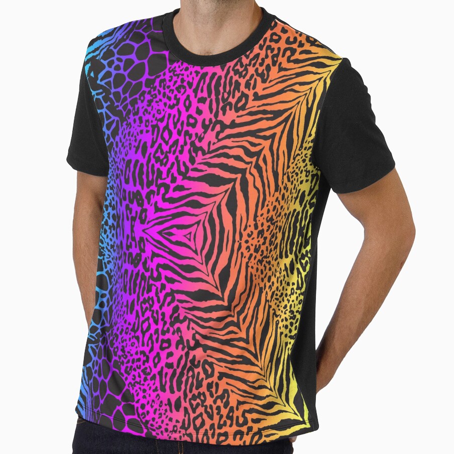Rainbow Animal Print 90s Nostalgia by KristopherBel - Adult & Kids T-Shirts, Sweatshirts & Hoodies apparel design preview 1