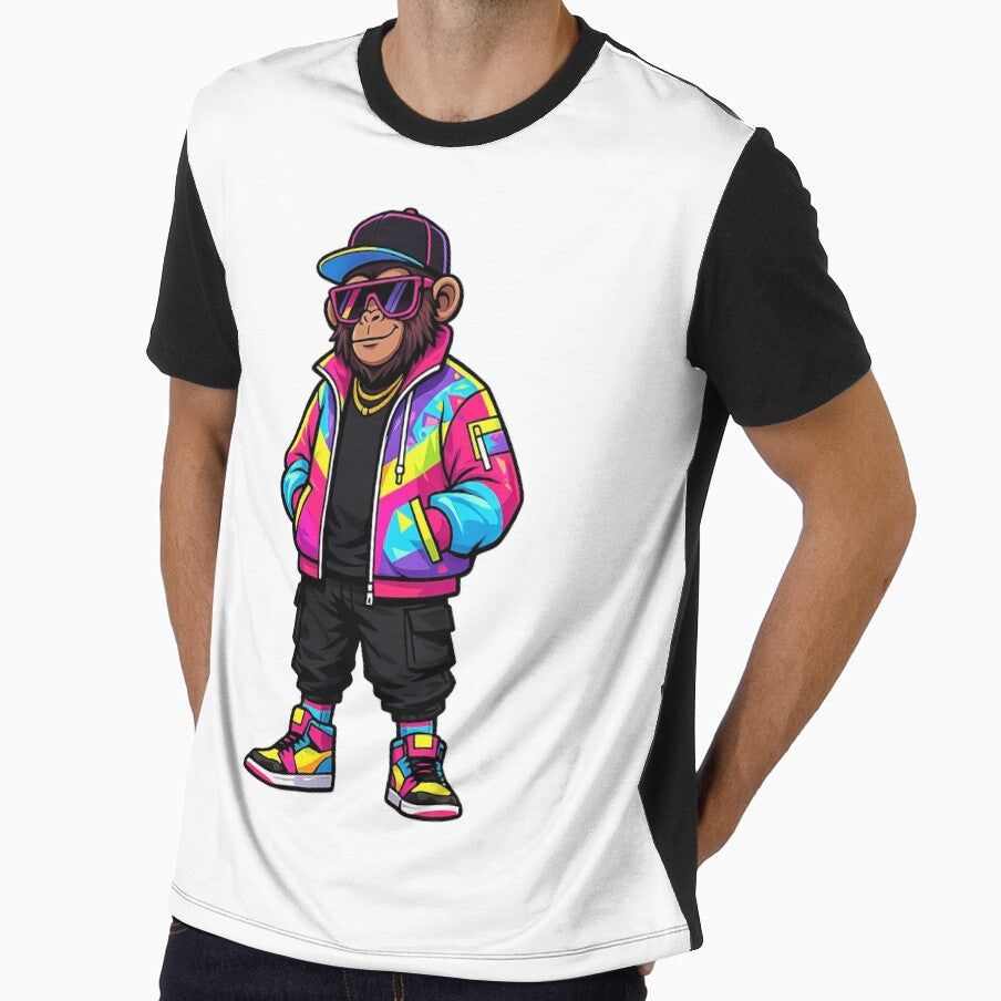 Retro 90s Neon Ape Graphic Cool Vintage Streetwear - Adult & Kids T-Shirts, Sweatshirts & Hoodies apparel design preview 1