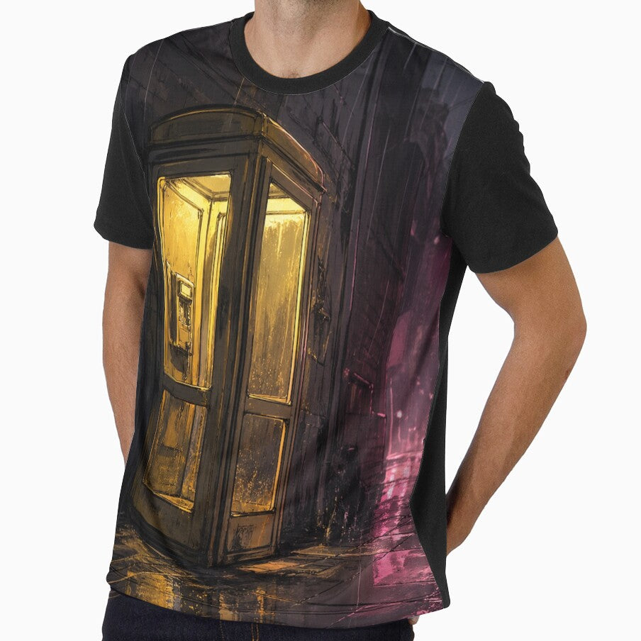 Rainy Payphone 90s Anime Aesthetic by bapupa - Adult & Kids T-Shirts, Sweatshirts & Hoodies apparel design preview 1
