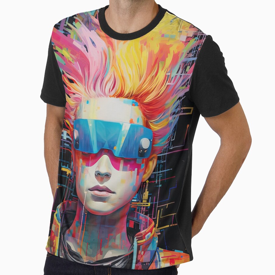 The Hacker Cyberpunk Vaporwave Art Anime Retro - Adult & Kids T-Shirts, Sweatshirts & Hoodies apparel design preview 1