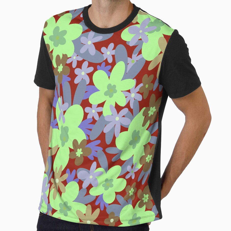 Stay Groovy Retro Flowers 90s Autum Evening by PDMT - Adult & Kids T-Shirts, Sweatshirts & Hoodies apparel design preview 1