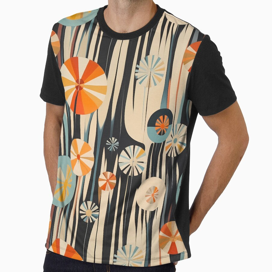 Midcentury Modern Retro Floral Abstract Pattern Warm - Adult & Kids T-Shirts, Sweatshirts & Hoodies apparel design preview 1