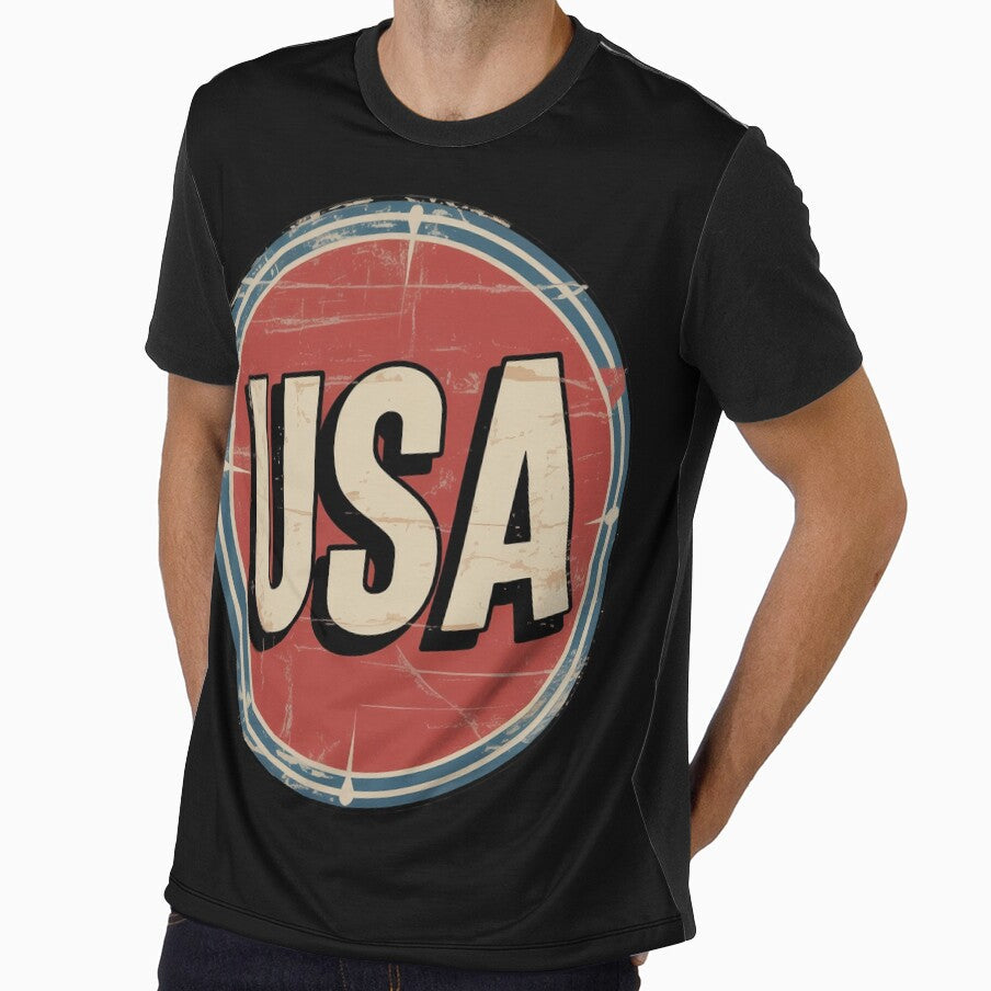 Retro USA Badge Vintage Circular Americana by - Adult & Kids T-Shirts, Sweatshirts & Hoodies apparel design preview 1