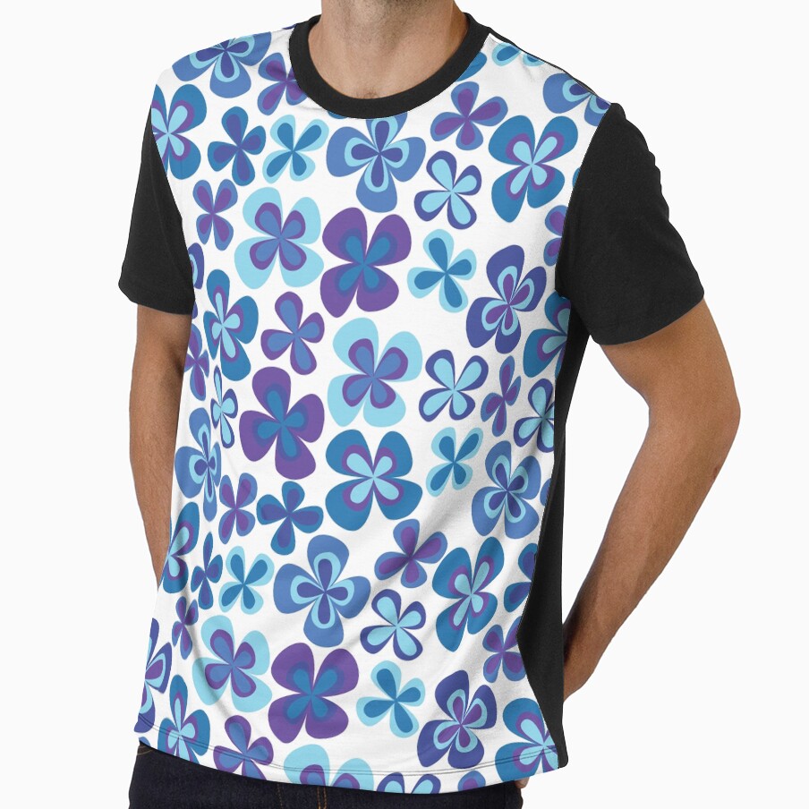 Pastel Blue and Purple 90s 2000s y2k Cute Flower - Adult & Kids T-Shirts, Sweatshirts & Hoodies apparel design preview 1