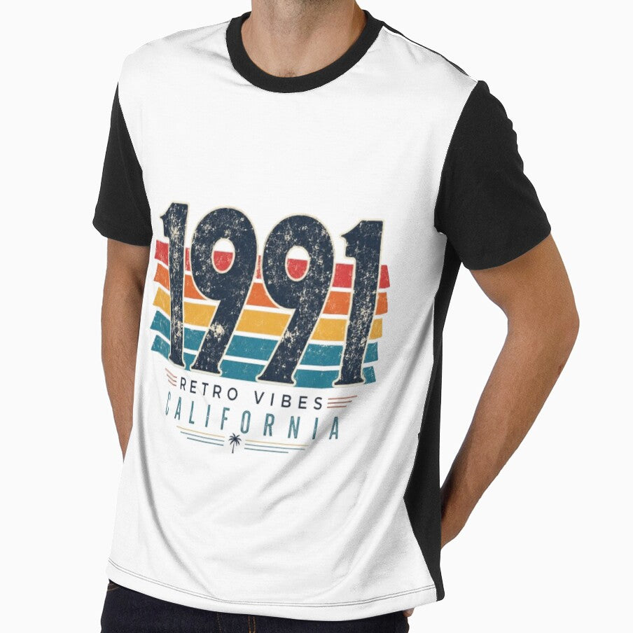 Vintage 1991 California Retro Sunset Vibes by - Adult & Kids T-Shirts, Sweatshirts & Hoodies apparel design preview 1