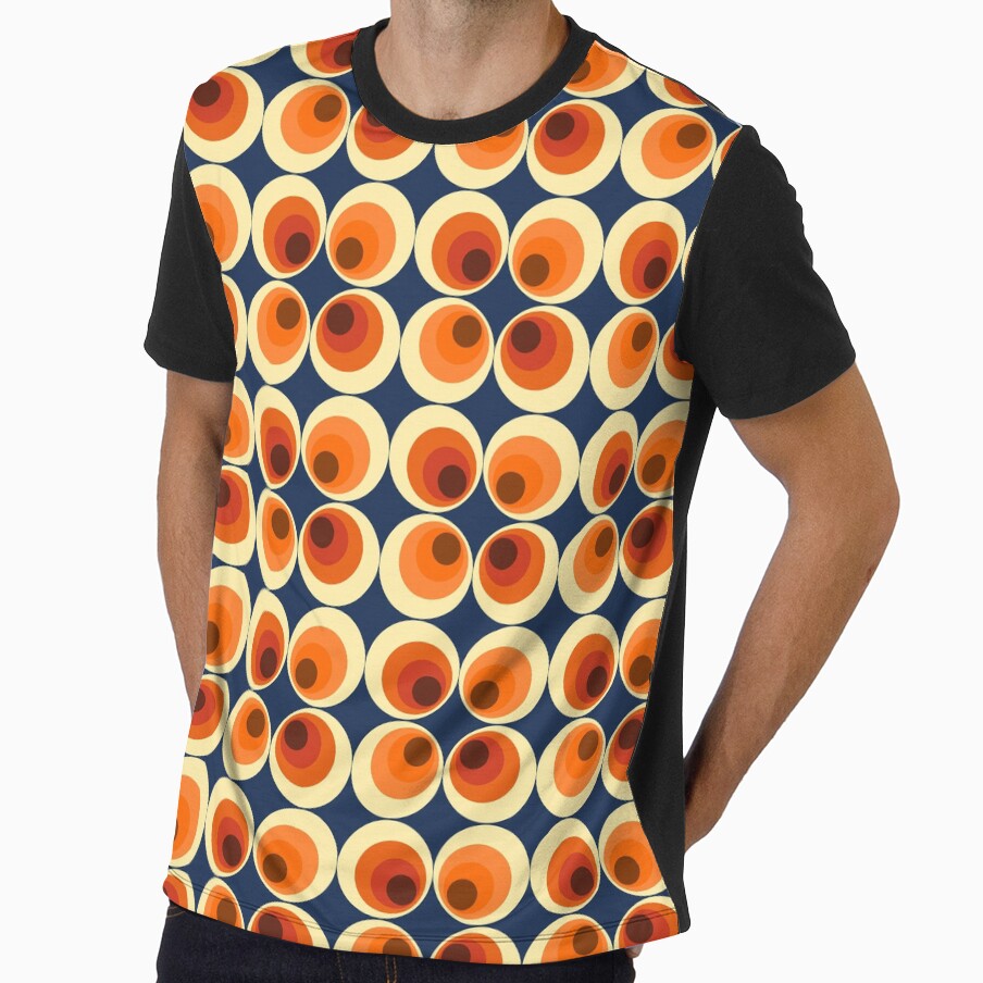 Mid century modern abstract circle retro pattern by - Adult & Kids T-Shirts, Sweatshirts & Hoodies apparel design preview 1