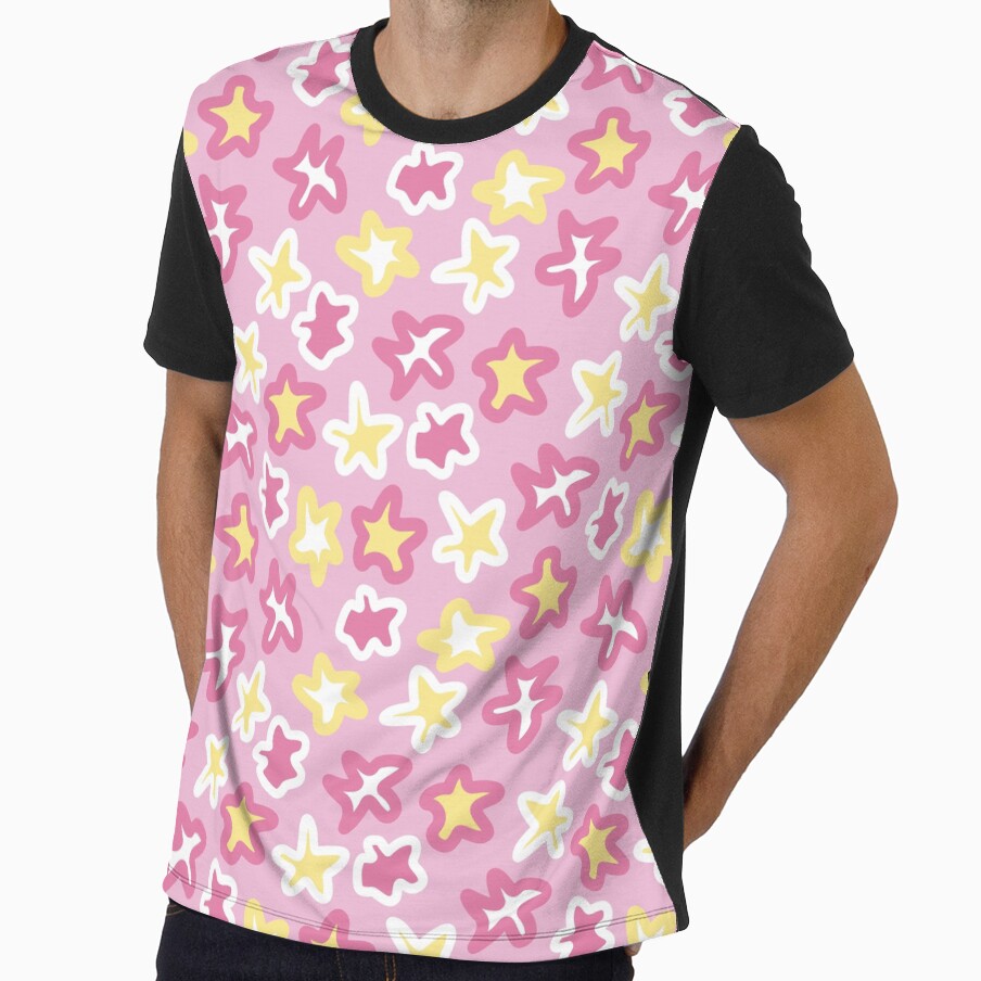 90s 2000s y2k aesthetic abstract stars hot pink - Adult & Kids T-Shirts, Sweatshirts & Hoodies apparel design preview 1