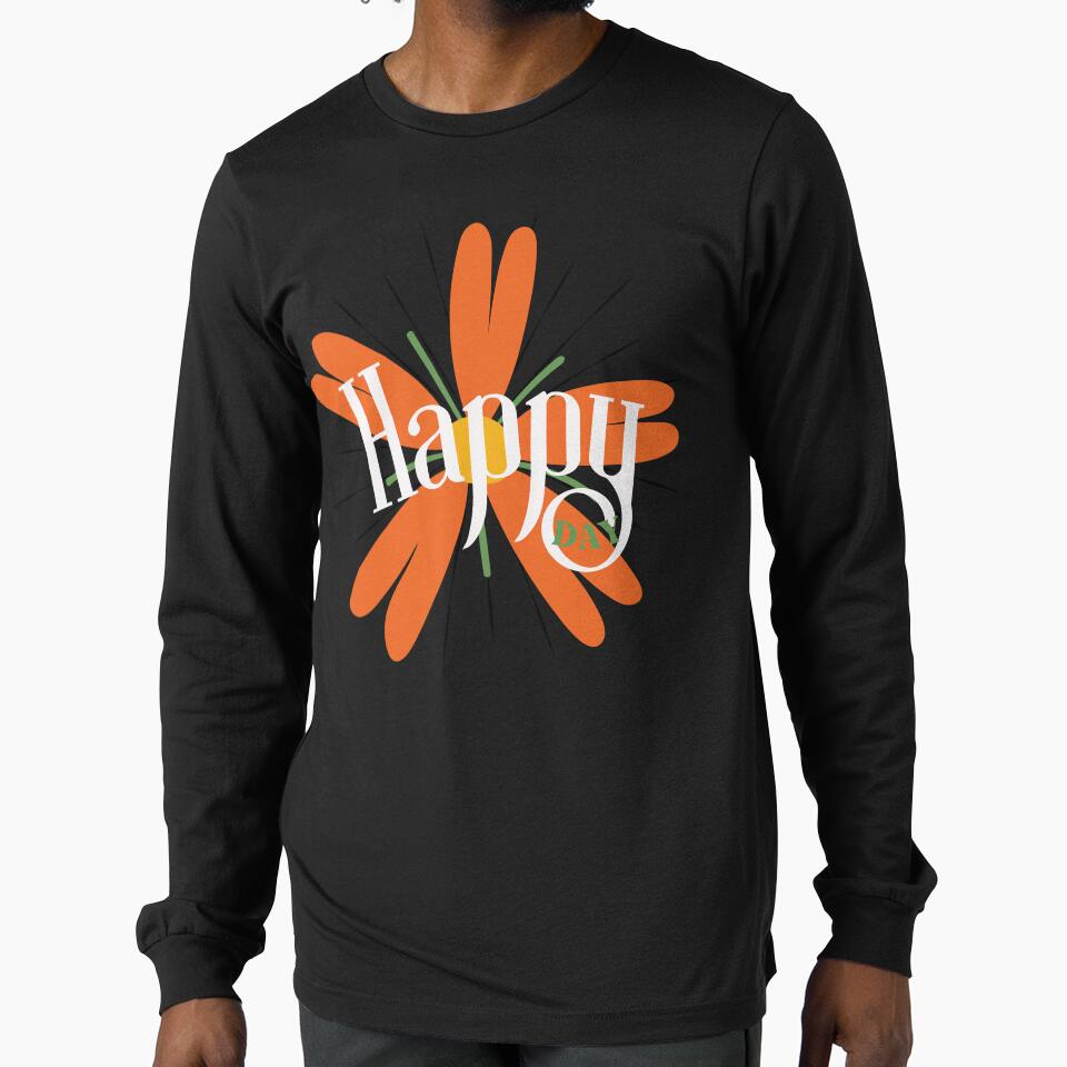 Happy Day Orange Groovy Flower for retro lovers, and - Adult & Kids T-Shirts, Sweatshirts & Hoodies apparel design preview 1
