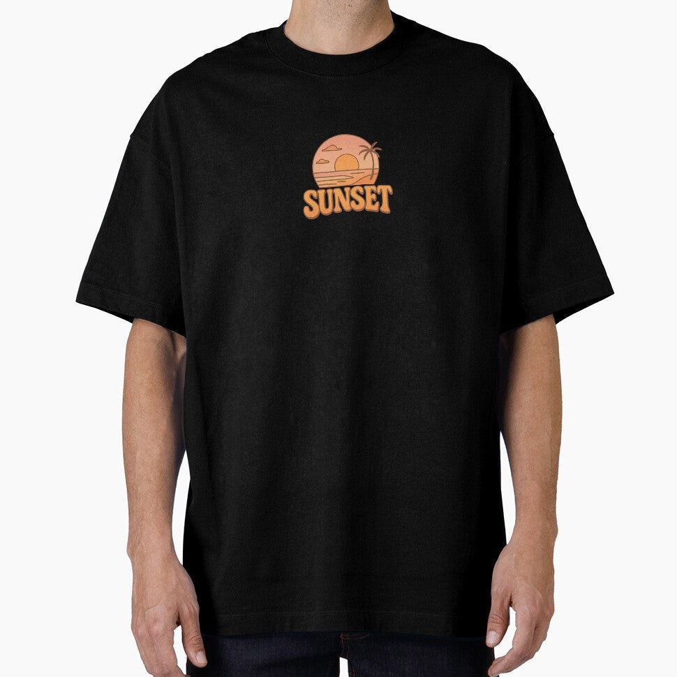 Retro Surf Typography SUNSET by Le Grand Requin - Adult & Kids T-Shirts, Sweatshirts & Hoodies apparel design preview 1