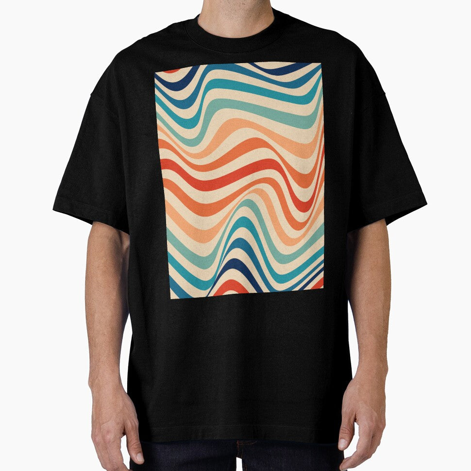 Retro 70s Waves Illusion by karanwashere - Adult & Kids T-Shirts, Sweatshirts & Hoodies apparel design preview 1