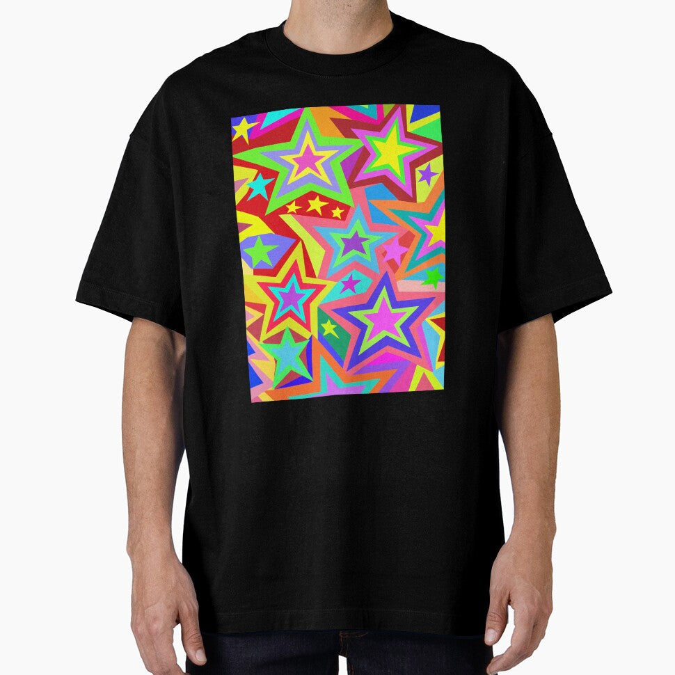 Colorful Retro Star Pattern Pop Art Design by - Adult & Kids T-Shirts, Sweatshirts & Hoodies apparel design preview 1