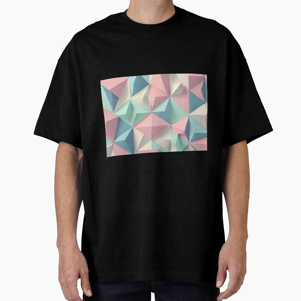 Polygon backgroundind in 60s, 70s, 80s style. - Adult & Kids T-Shirts, Sweatshirts & Hoodies apparel design preview 1