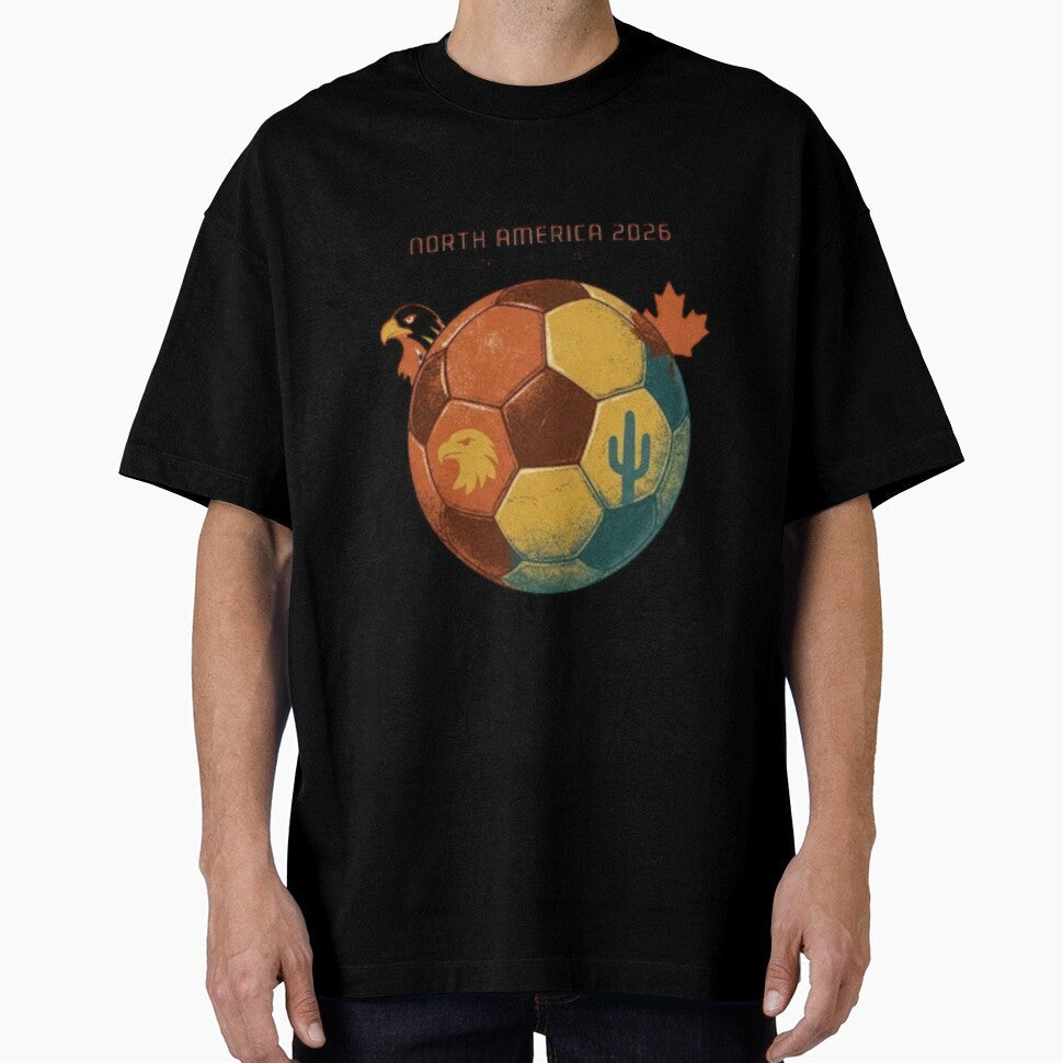 Retro Soccer North America 2026 by craftedd - Adult & Kids T-Shirts, Sweatshirts & Hoodies apparel design preview 1