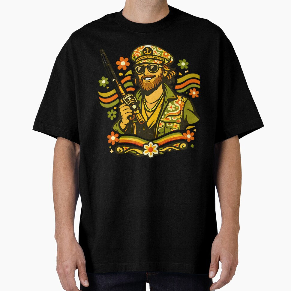 Groovy Captain Angler Retro Fishing Art by EimSol - Adult & Kids T-Shirts, Sweatshirts & Hoodies apparel design preview 1