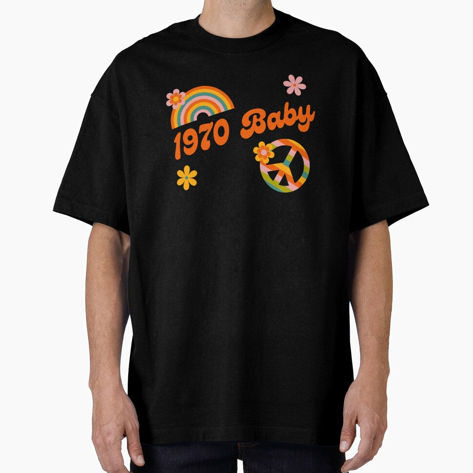 1970 Baby Retro Flowers Peace Sing Groovy Hippie - Adult & Kids T-Shirts, Sweatshirts & Hoodies apparel design preview 1